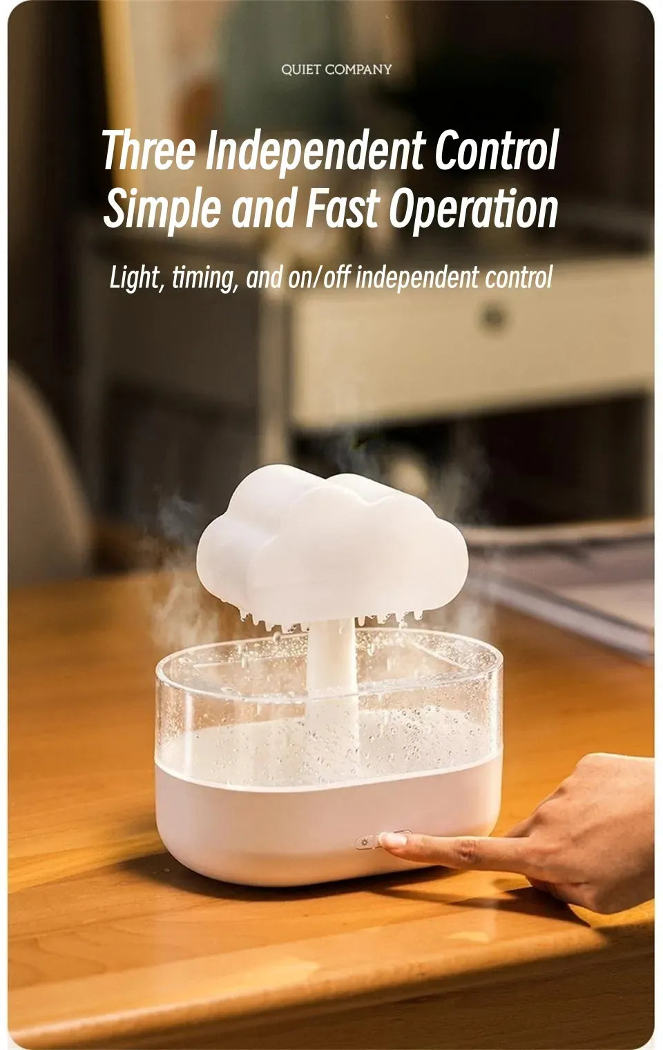 Rain Cloud Humidifier & Diffuser — Aesthetic Ambient Mist Lamp
