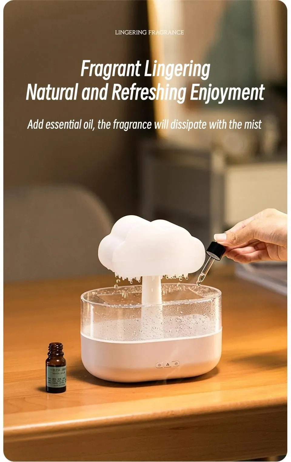 Rain Cloud Humidifier & Diffuser — Aesthetic Ambient Mist Lamp